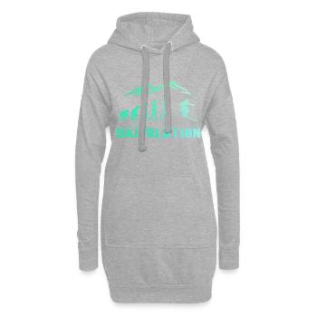 Ski Evolution Skifahrer Schnee Winter - Hoodie-Kleid - Grau meliert - Vorne
