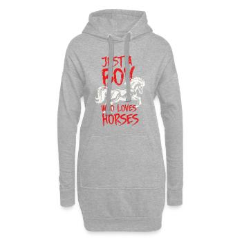 J'adore les chevaux - Sweat-shirt à capuche long Femme - gris chiné - Devant