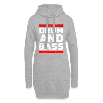 Drum n Bass party music - Hoodie-Kleid - Grau meliert - Vorne