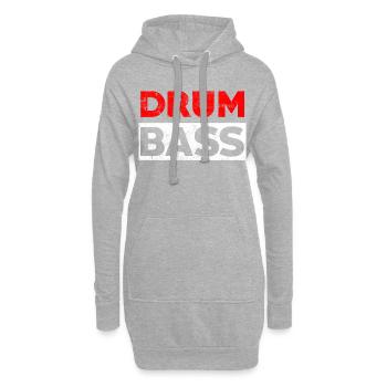 Drum n Bass party music - Drumnbass - Hoodie-Kleid - Grau meliert - Vorne