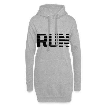 Run - Sweat-shirt à capuche long Femme - gris chiné - Devant