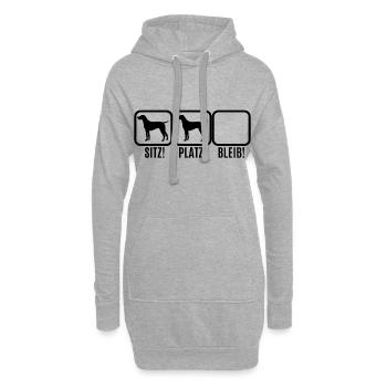 Sitz Platz Bleib - Hoodie-Kleid - Grau meliert - Vorne