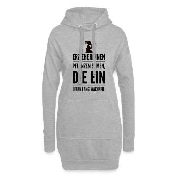 Erzieher Kita Erzieherin sozialer Beruf Geschenk - Hoodie-Kleid - Grau meliert - Vorne