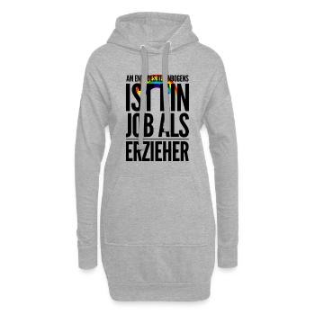 Erzieher Kita Erzieherin sozialer Beruf Geschenk - Hoodie-Kleid - Grau meliert - Vorne