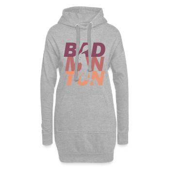 badminton - Sweat-shirt à capuche long Femme - gris chiné - Devant