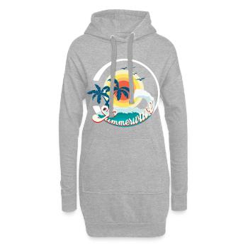 Summerwave Sommer Strand Palmen Surf Shirt - Hoodie-Kleid - Grau meliert - Vorne