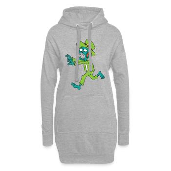 Zombie Kobold - Hoodie-Kleid - Grau meliert - Vorne