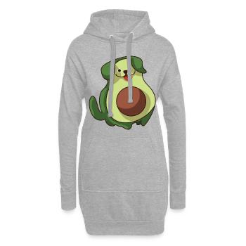 avocado hund lustig - Hoodie-Kleid - Grau meliert - Vorne