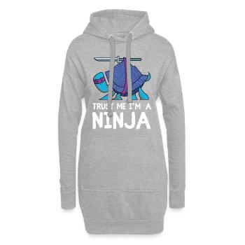 ninja schildkröte lustig samurai - Hoodie-Kleid - Grau meliert - Vorne