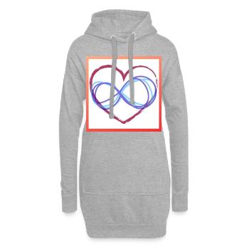 Herz Unendlichkeit - Hoodie-Kleid - Grau meliert - Vorne