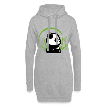Panda Bambus - Hoodie-Kleid - Grau meliert - Vorne