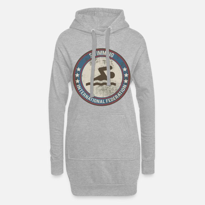 schwimmen - Hoodie-Kleid - Grau meliert