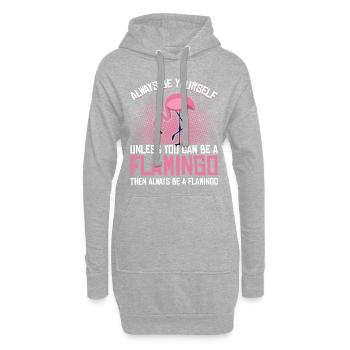 Flamingo Sei Du selbst Rosa Lustiges Geschenk - Hoodie-Kleid - Grau meliert - Vorne