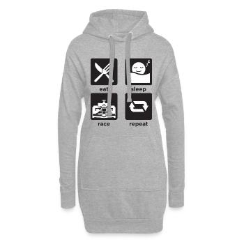 Rennfahrer Shirt F1 Rennen - Hoodie-Kleid - Grau meliert - Vorne