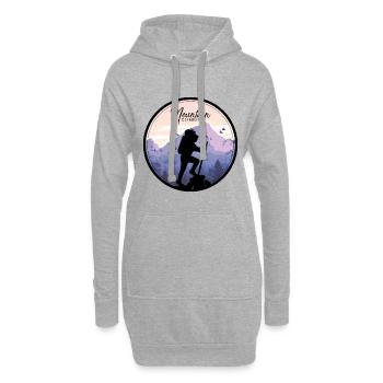 montagnes - Sweat-shirt à capuche long Femme - gris chiné - Devant