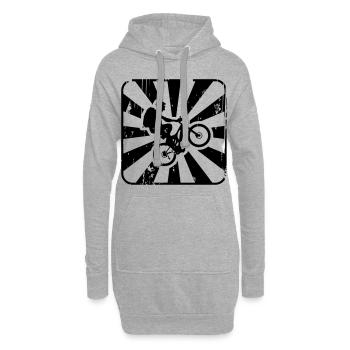Bike - Sweat-shirt à capuche long Femme - gris chiné - Devant
