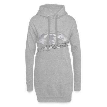 Wald im Mondlicht - Hoodie-Kleid - Grau meliert - Vorne