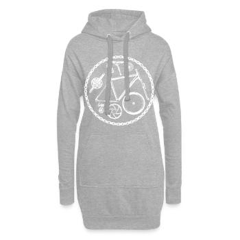 Bicycle chain bike bicycle - Hoodie Dress - heather grey - Front