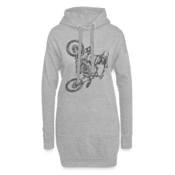 conducteur de vélo de sport de motocross - Sweat-shirt à capuche long Femme - gris chiné - Devant