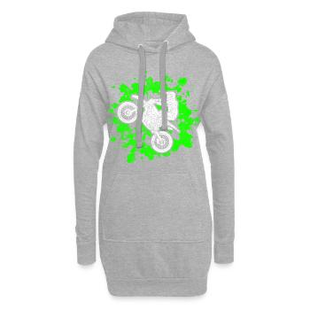 conducteur de vélo de sport de motocross - Sweat-shirt à capuche long Femme - gris chiné - Devant