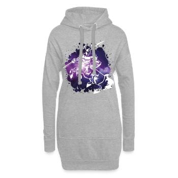 mythologie guerrière centaure - Sweat-shirt à capuche long Femme - gris chiné - Devant
