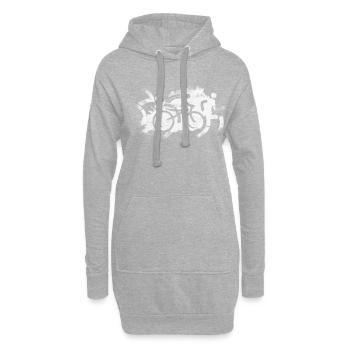 Triathlon icons - Hoodie-Kleid - Grau meliert - Vorne