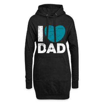 I love daddy heart - Hoodie Dress - black - Front