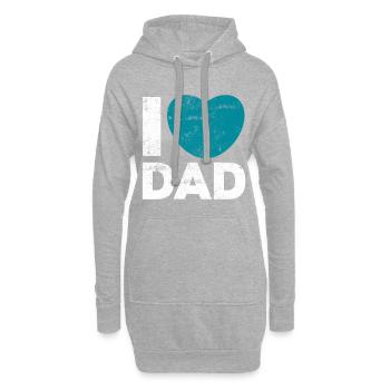 Ich liebe Papa Herz - Hoodie-Kleid - Grau meliert - Vorne