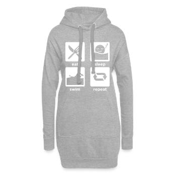 eat sleep swim repeat - Hoodie-Kleid - Grau meliert - Vorne