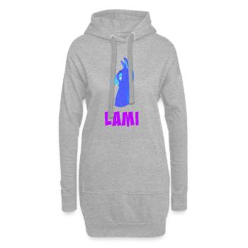 Lami das Lama - Sweat-shirt à capuche long Femme - gris chiné - Devant