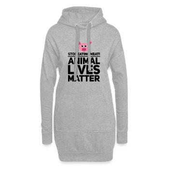 Vegan Végétalien végétarien nourriture végétalienne cadeau - Sweat-shirt à capuche long Femme - gris chiné - Devant