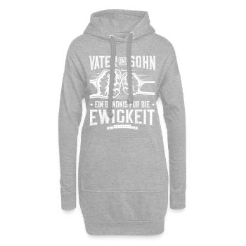 père fils éternité coup de poing - Sweat-shirt à capuche long Femme - gris chiné - Devant
