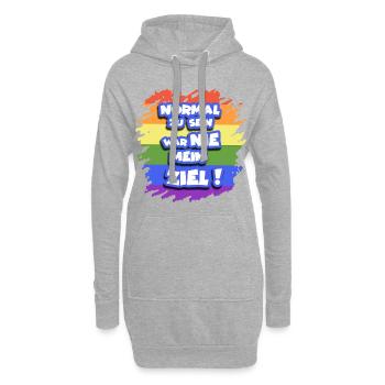 gay regenbogen fahne flagge schwulen t-shirt pride - Hoodie-Kleid - Grau meliert - Vorne