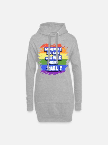 gay regenbogen fahne flagge schwulen t-shirt pride - Hoodie-Kleid - Grau meliert