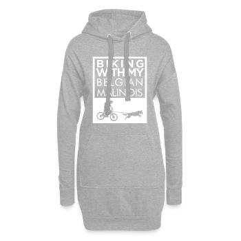 Belgischer Malinois Radfahren - Hoodie-Kleid - Grau meliert - Vorne