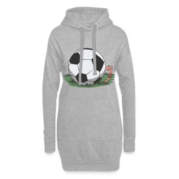 Idée cadeau football - Sweat-shirt à capuche long Femme - gris chiné - Devant