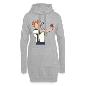 Fußball Schiedsrichter Rote Karte - Hoodie-Kleid - Grau meliert - Vorne