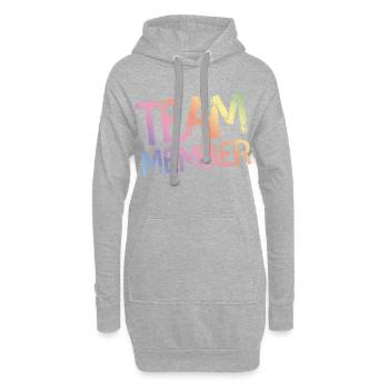 membre de l'équipe coloré - Sweat-shirt à capuche long Femme - gris chiné - Devant