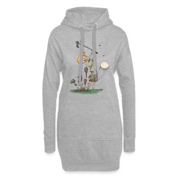 Golf Golfschwung Schlag Geschenk Idee - Hoodie-Kleid - Grau meliert - Vorne