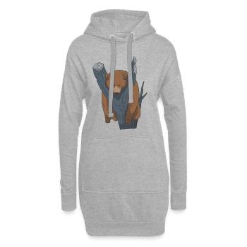 Schlafender Bär Geschenk Idee - Hoodie-Kleid - Grau meliert - Vorne