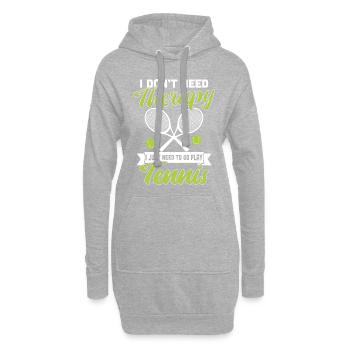 Tennis Therapie Sport Lustiges Geschenk - Hoodie-Kleid - Grau meliert - Vorne