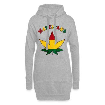 Marihuana Cannabis Haschisch Hanf T-Shirt Unkraut - Hoodie-Kleid - Grau meliert - Vorne