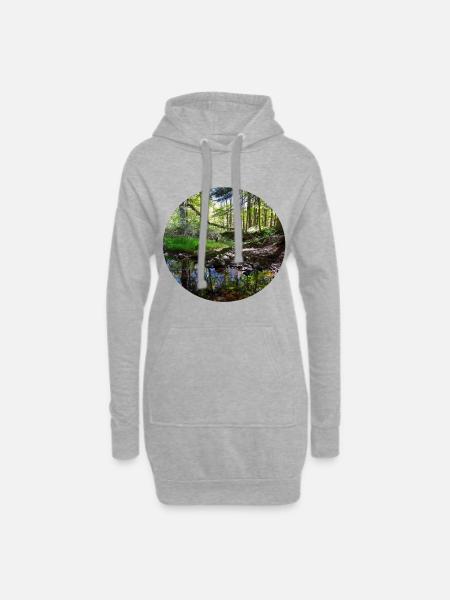 Wald Natur Fluss See Fotografie Naturliebhaber - Hoodie-Kleid - Grau meliert