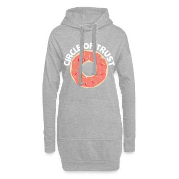 Donuts Kreis des Vertrauens Foodie Geschenk - Hoodie-Kleid - Grau meliert - Vorne