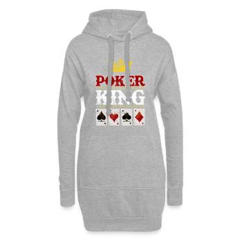 Poker King Cards comme - Sweat-shirt à capuche long Femme - gris chiné - Devant