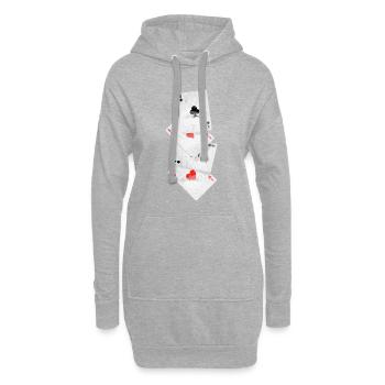 Poker Symbol As - Hoodie-Kleid - Grau meliert - Vorne