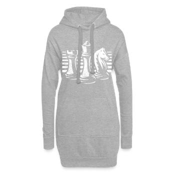 Schach Chess Sport - Hoodie-Kleid - Grau meliert - Vorne