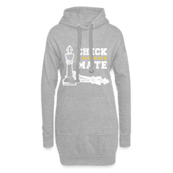 Schach Chess Schachmatt - Hoodie-Kleid - Grau meliert - Vorne