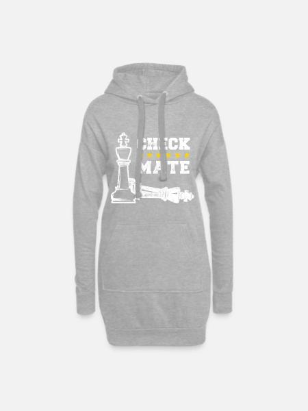 Chess Chess checkmate - Hoodie Dress - heather grey