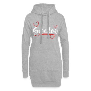 Suède coeur Suède - Sweat-shirt à capuche long Femme - gris chiné - Devant